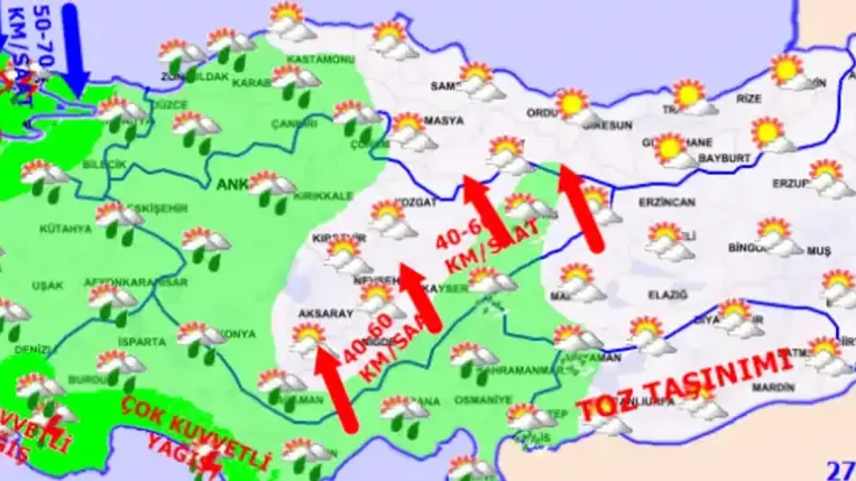 Meteoroloji'den birçok il için kuvvetli yağış ve fırtına uyarısı - Detay Görsel 1