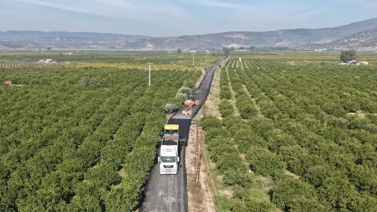 İzmir Büyükşehir Belediyesi ekipleri Selçuk Zeytinköy yolunda asfalt ve yenileme çalışmalarını sürdürüyor.