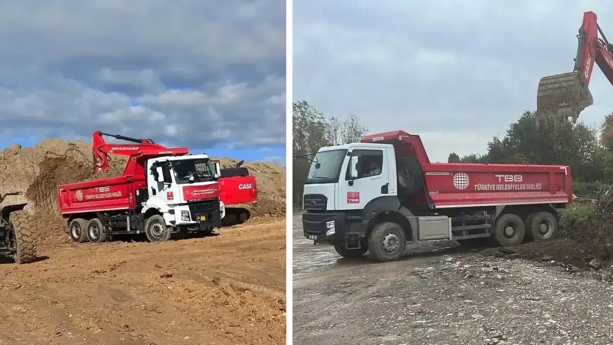 TBB ve İBB iş birliğiyle yürütülen ortak hizmet çalışmaları kapsamında belediyelere iş makinesi desteği veriliyor.