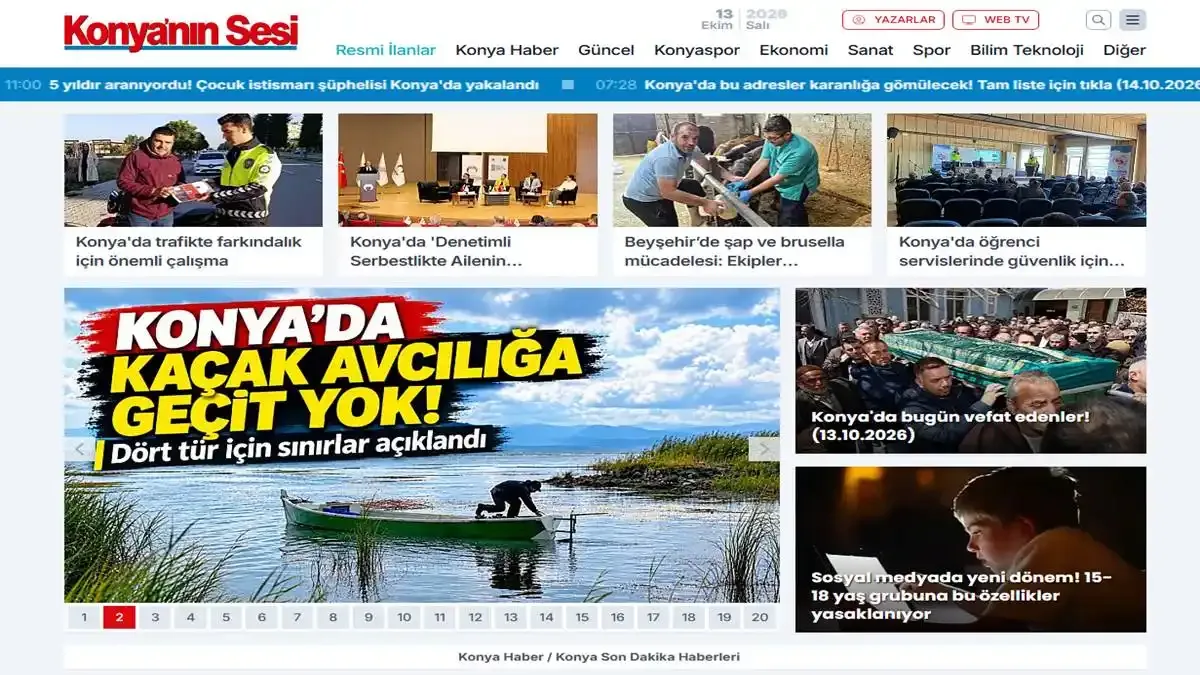 Konyanın Sesi, yerel gündemi zengin kategorileriyle okuyucuya aktarıyor.