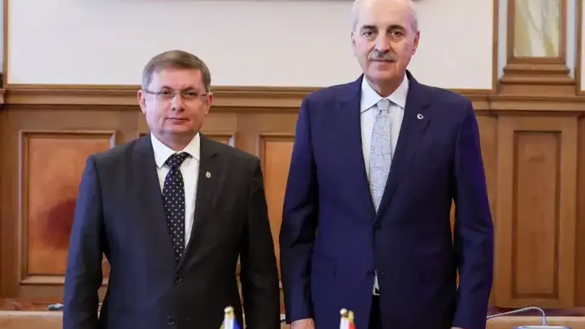 TBMM Başkanı Numan Kurtulmuş, Moldova Meclis Başkanı Igor Grosu ile Roma'da buluştu.