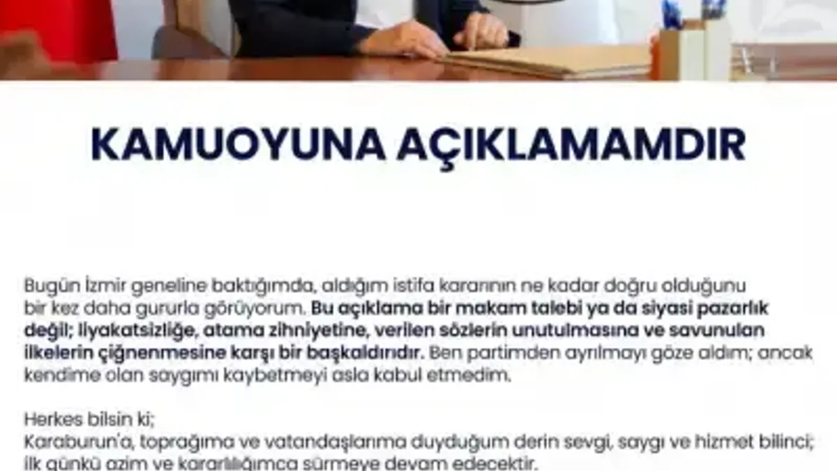 Karaburun Belediye Başkanı İlkay Girgin Erdoğan Yeni Parti'den istifa etti - Detay Görsel 1