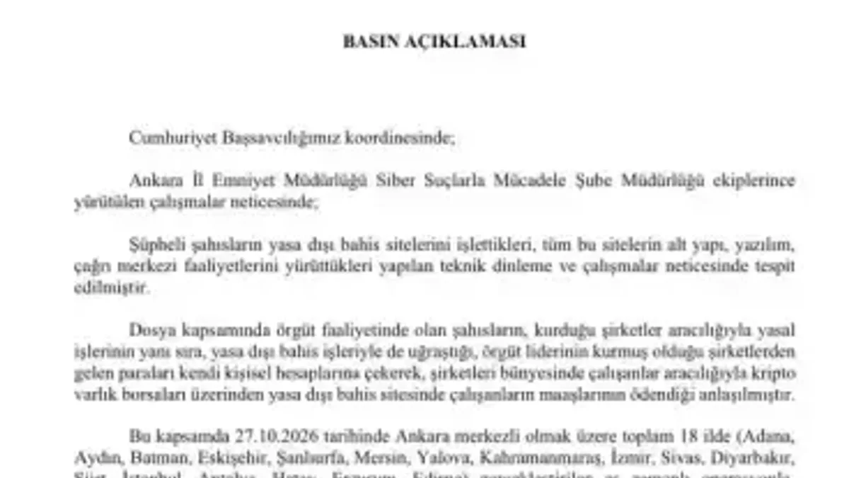 18 ilde yasa dışı bahis operasyonunda 23 şirkete kayyım atandı - Detay Görsel 1