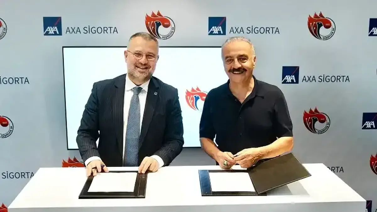 AXA Türkiye ve Düşbelen Spor Kulübü arasında imzalanan ortaklık anlaşması.