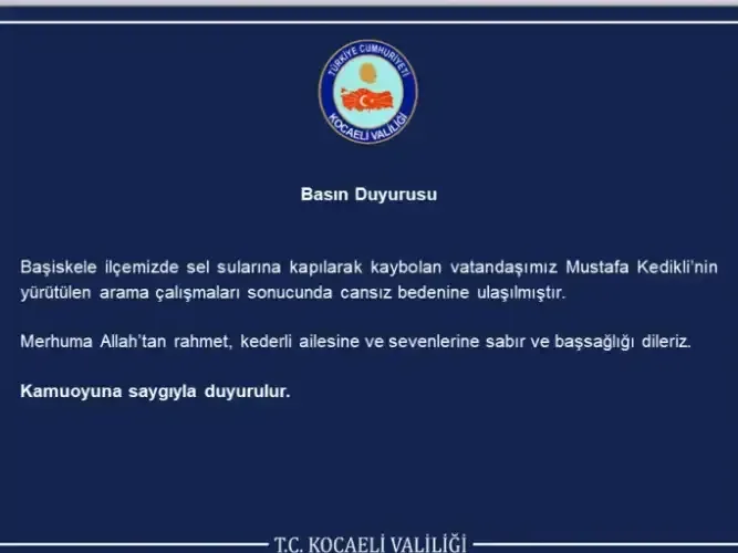 Kocaeli'de sel sularına kapılan Mustafa Kedikli hayatını kaybetti - Detay Görsel 2
