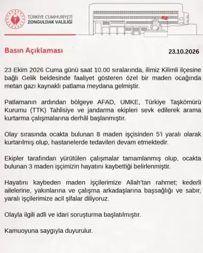 Zonguldak'ta maden ocağında metan gazı patlaması: 3 ölü - Detay Görsel 2