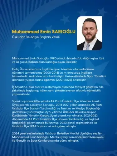 Muhammed Emin Sarıoğlu Seçildi: Üsküdar'ın yeni başkan vekili - Detay Görsel 1