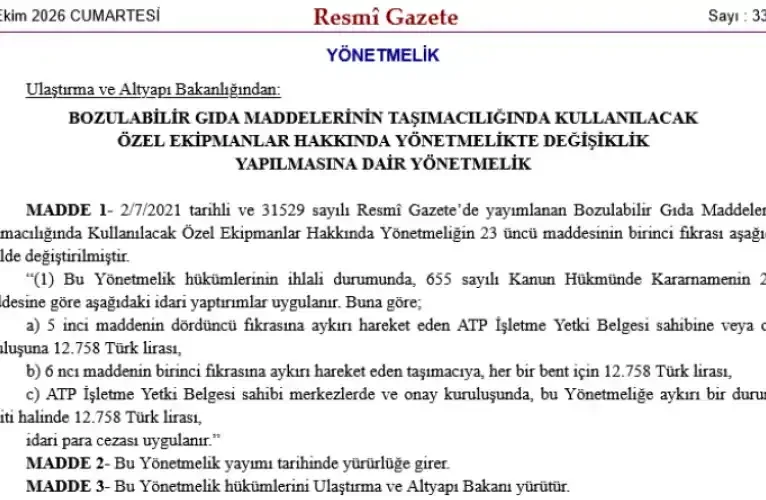 Bozulabilir gıda taşımacılığında yeni ceza düzenlemesi - Detay Görsel 1