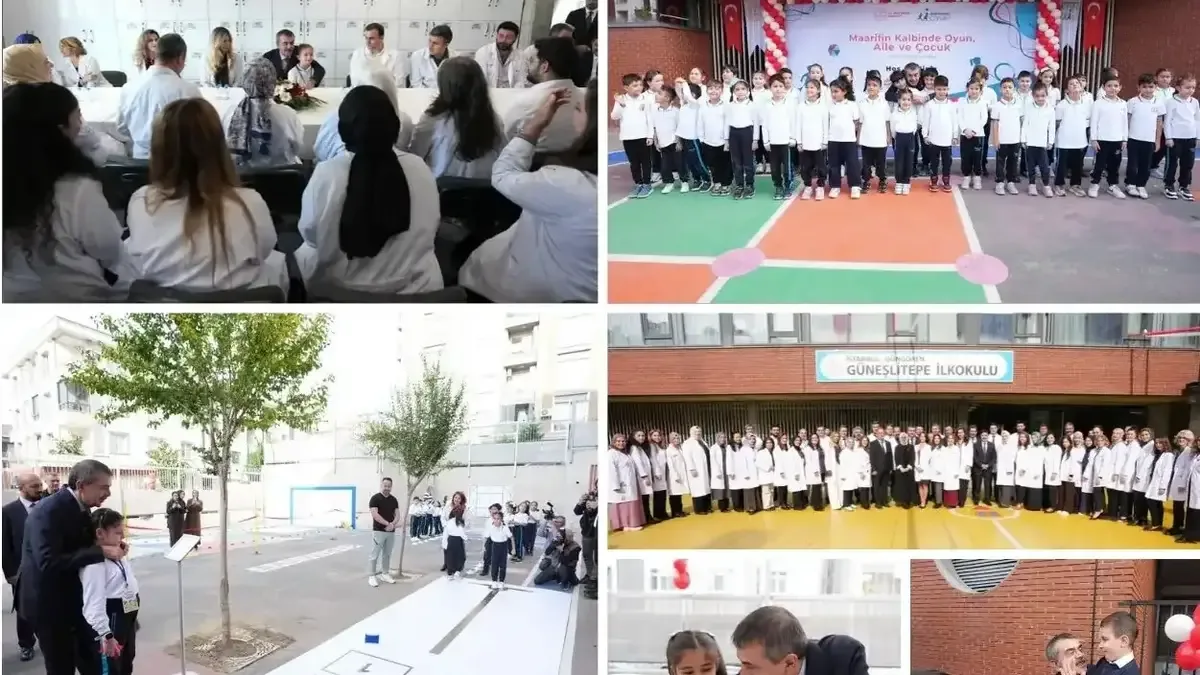 Bakan Tekin, geleneksel oyun etkinliğinde çocuklarla bir arada.