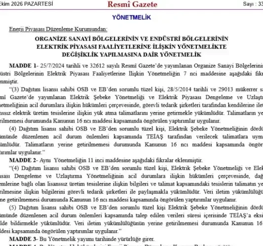 EPDK'nın yeni düzenlemeleriyle ilgili bir görsel. - Fotoğraf 1