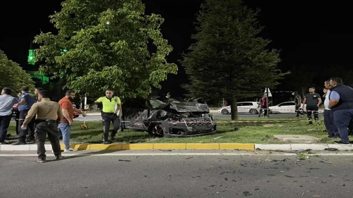 Niğde'de refüjdeki ağaçlara çarpan otomobilin sürücüsü öldü