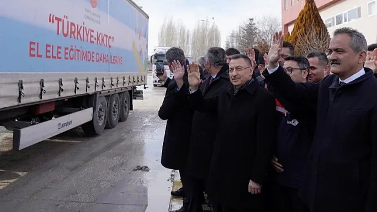 Eğitim materyalleri KKTC'ye uğurlandı
