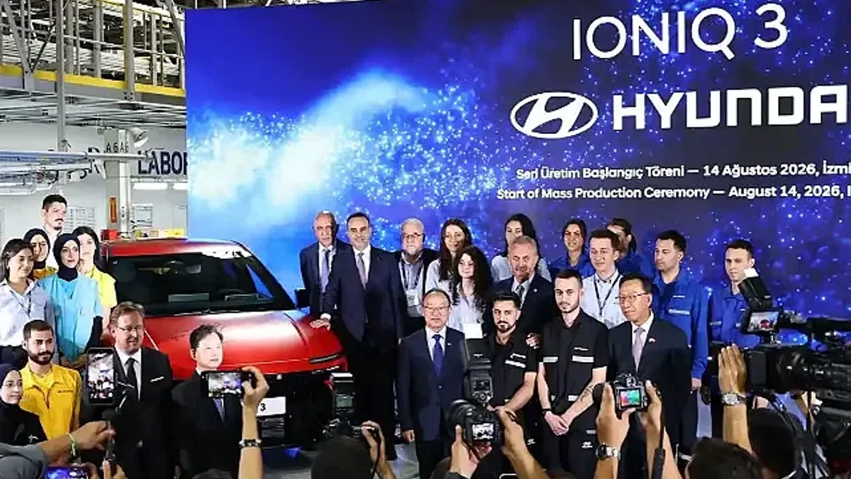 Hyuandai, ilk elektrikli otomobili IONIQ 3'ün üretimini Türkiye'de başlattı