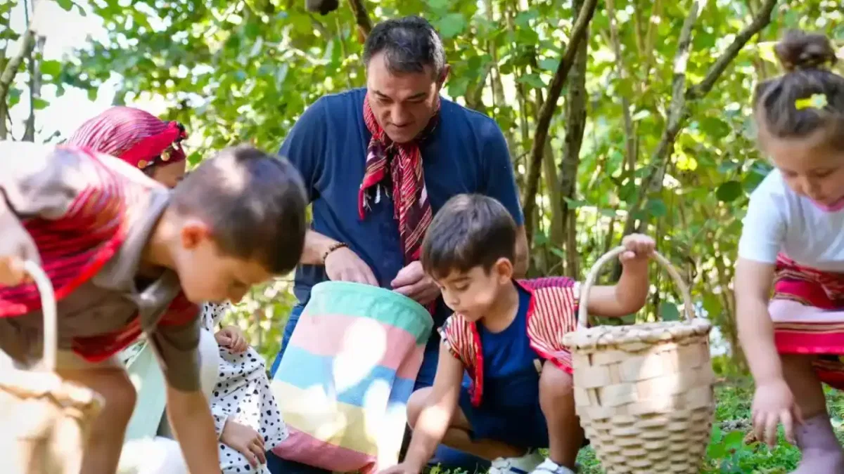 Giresun'da minikler fındık bahçesine girdi