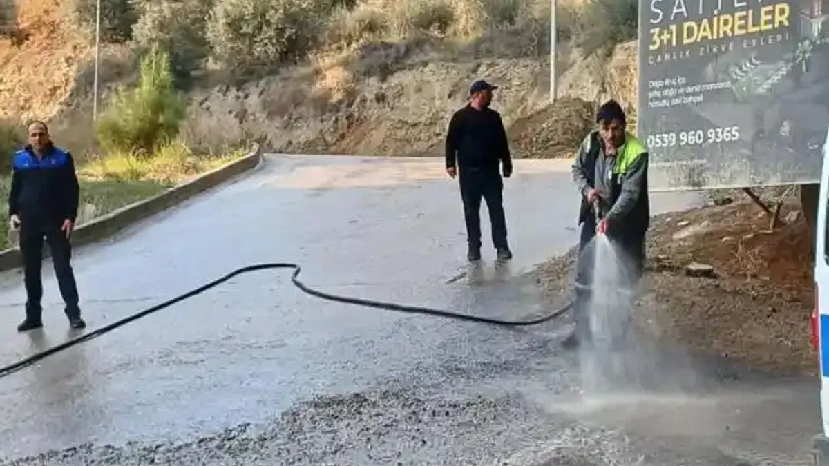 Bursa Gemlik'te yola beton döken firmaya ceza