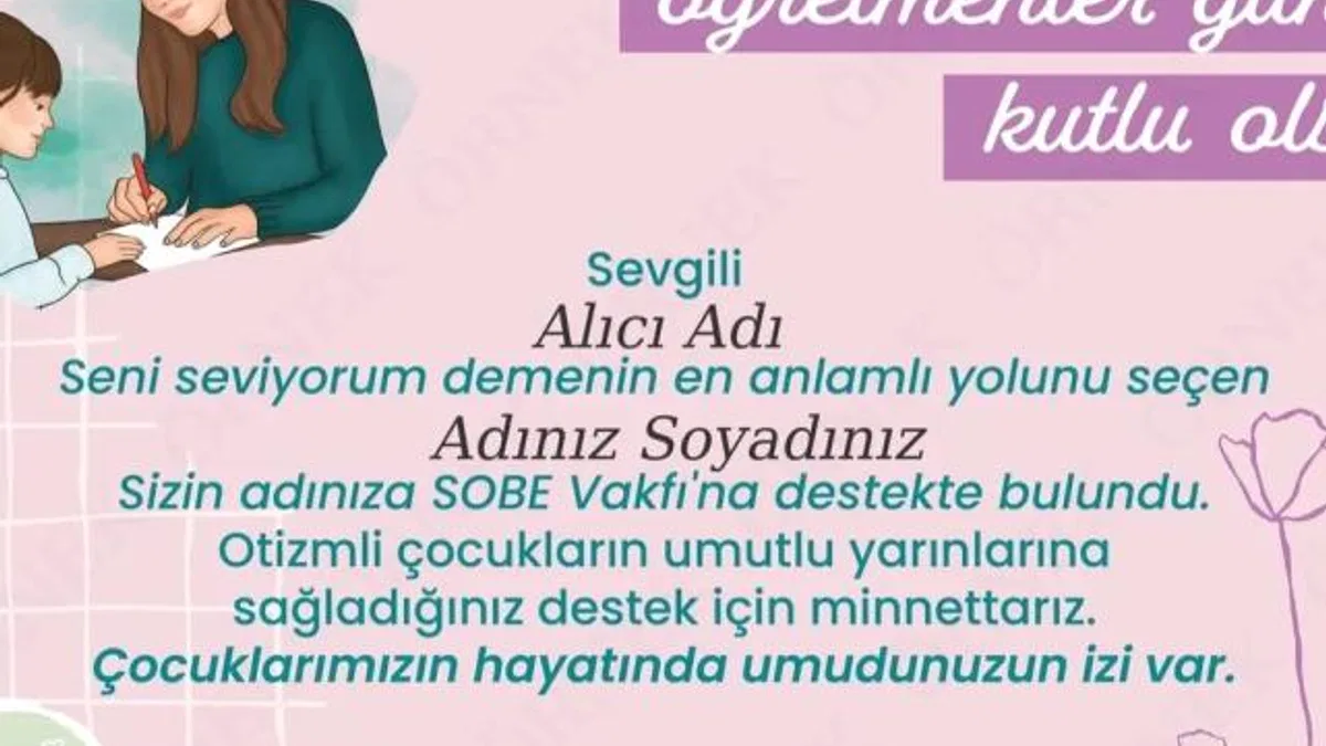 SOBE’den Öğretmenler Günü’ne Özel Hediye Sertifikası