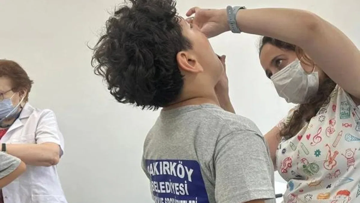 Yaz Spor Okulu öğrencilerine sağlık kontrolü