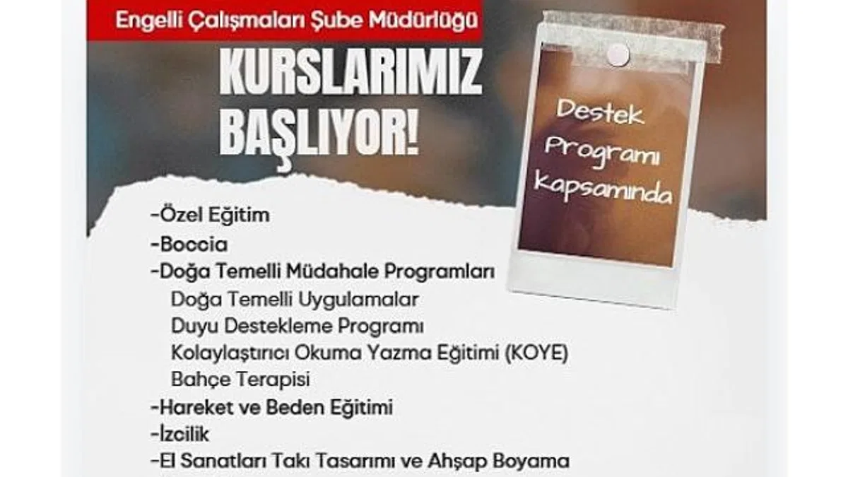 Engelli yurttaşlar için kurs dönemi başlıyor