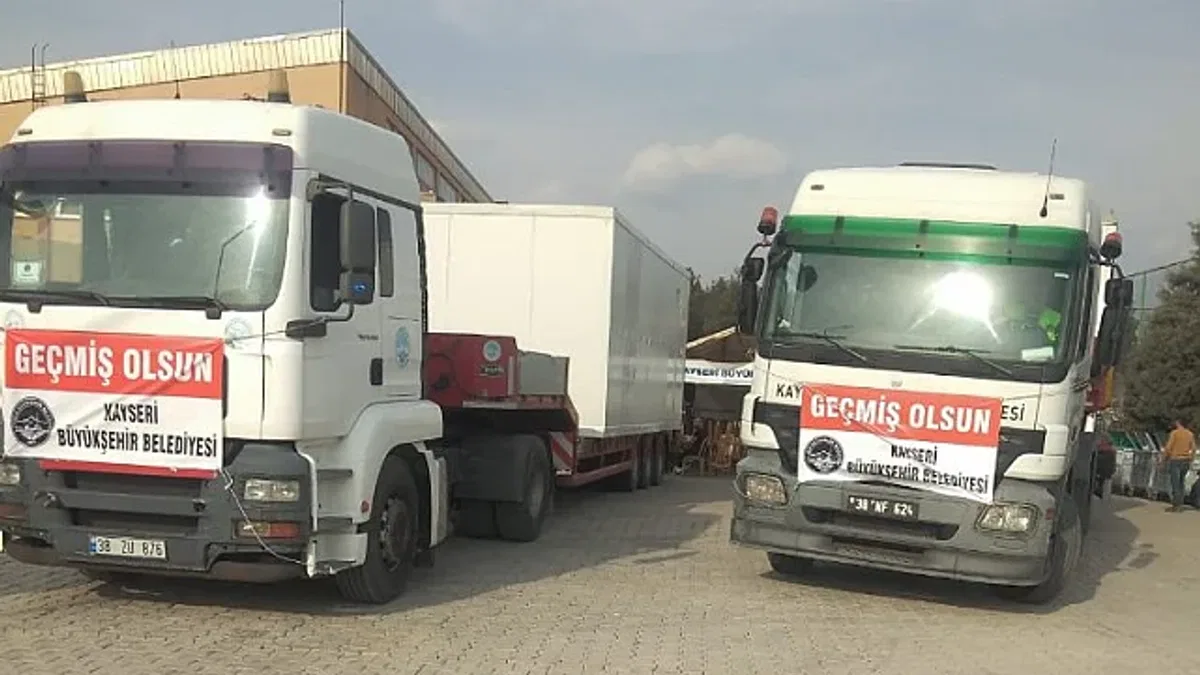Kayseri'dden deprem bölgesine tam destek