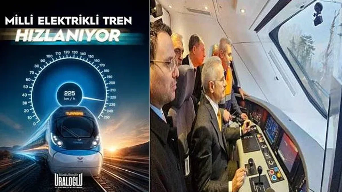 Milli elektrikli hızlı trenden test sürüşünde büyük başarı