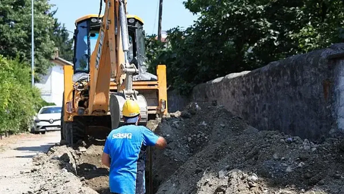 Sakarya Sapanca'da altyapı çalışmaları sürüyor