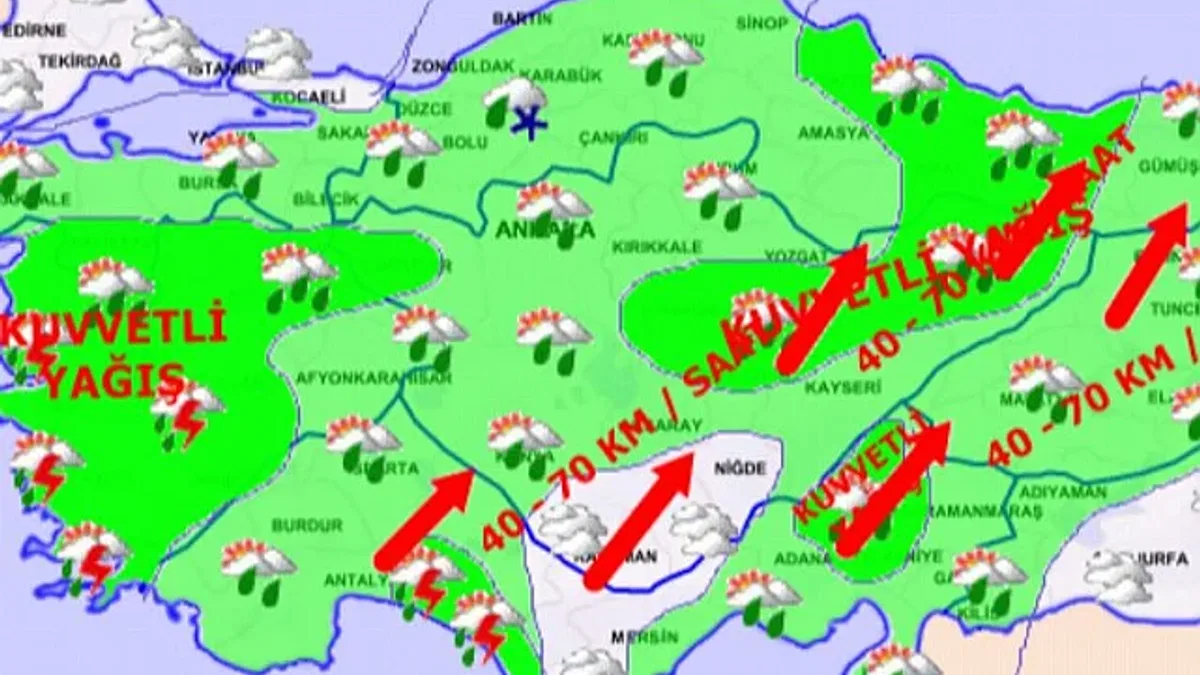 Meteoroloji'den kuvvetli yağış ve fırtına uyarısı