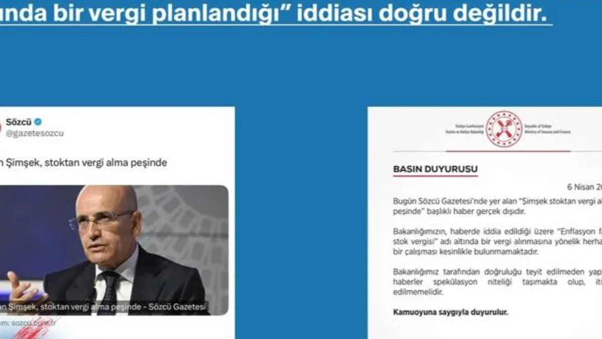 Maliye'den 'stok vergisi' iddialarına açıklama