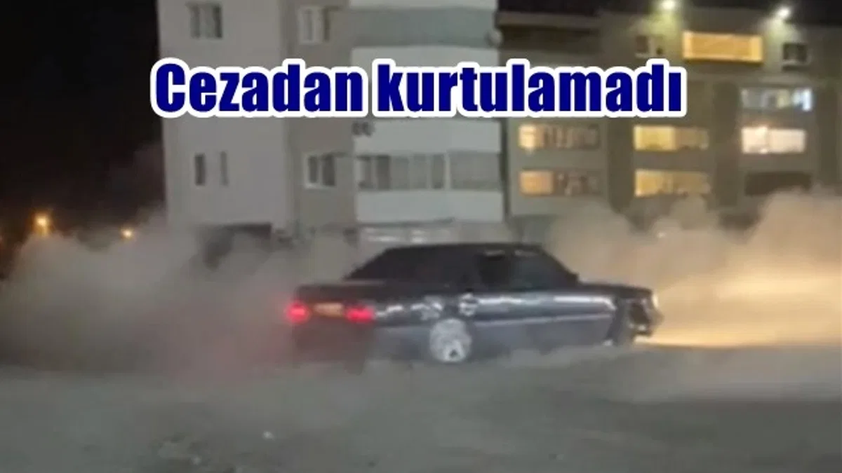 Drift yapan trafik magandasına 9 bin TL. ceza