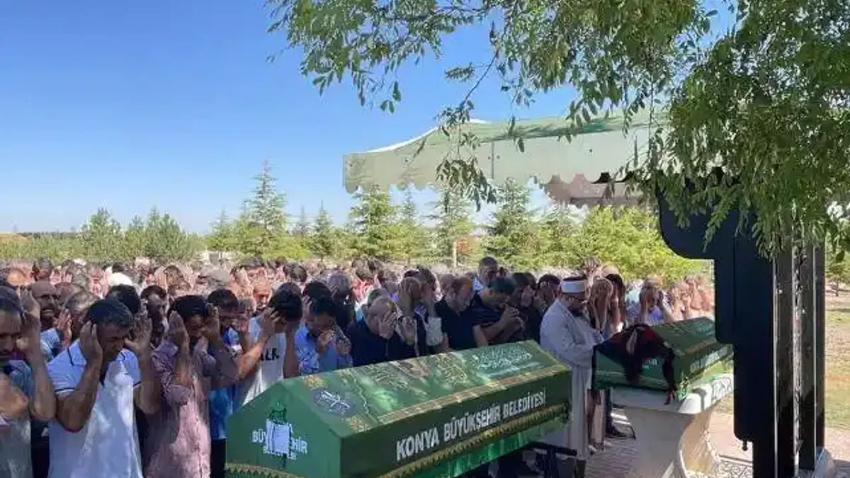 Konya'da silahlı kavgada hayatını kaybeden karı kocanın cenazesi defnedildi