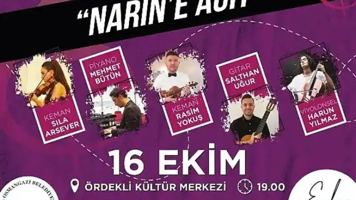 Oda Orkestrası Konseri, Narin'e Ağıt temasıyla gerçekleştirilecek