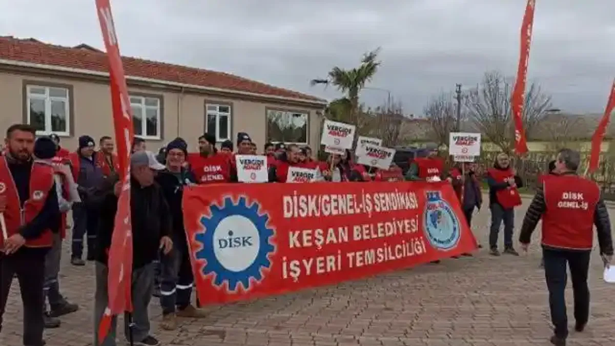 Keşan sendikalı işçilerden 'vergi adaleti' çağrısı