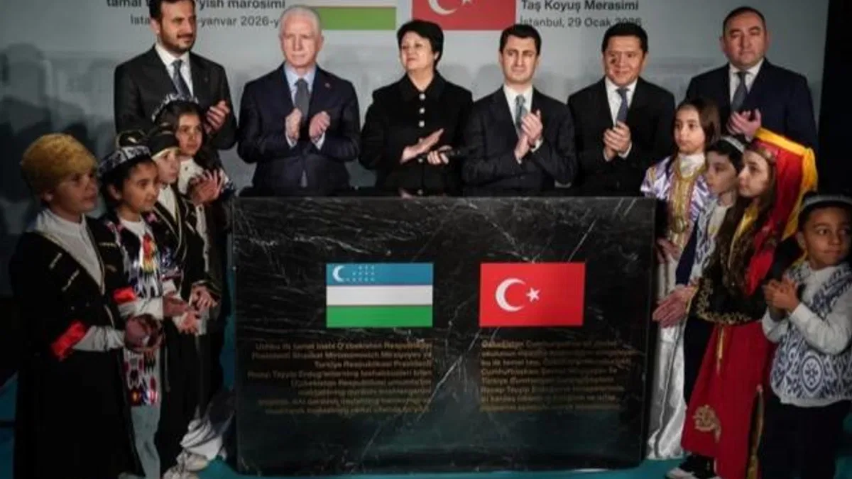 Türkiye'deki Özbekistan Devlet Okulu'nun yapımına yönelik 'Taş Koyuş' merasimi düzenlendi