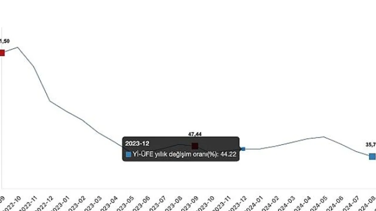Tüik: Yurt İçi Üretici Fiyat Endeksi (Yİ-ÜFE) yıllık %33,09 arttı, aylık %1,37 arttı