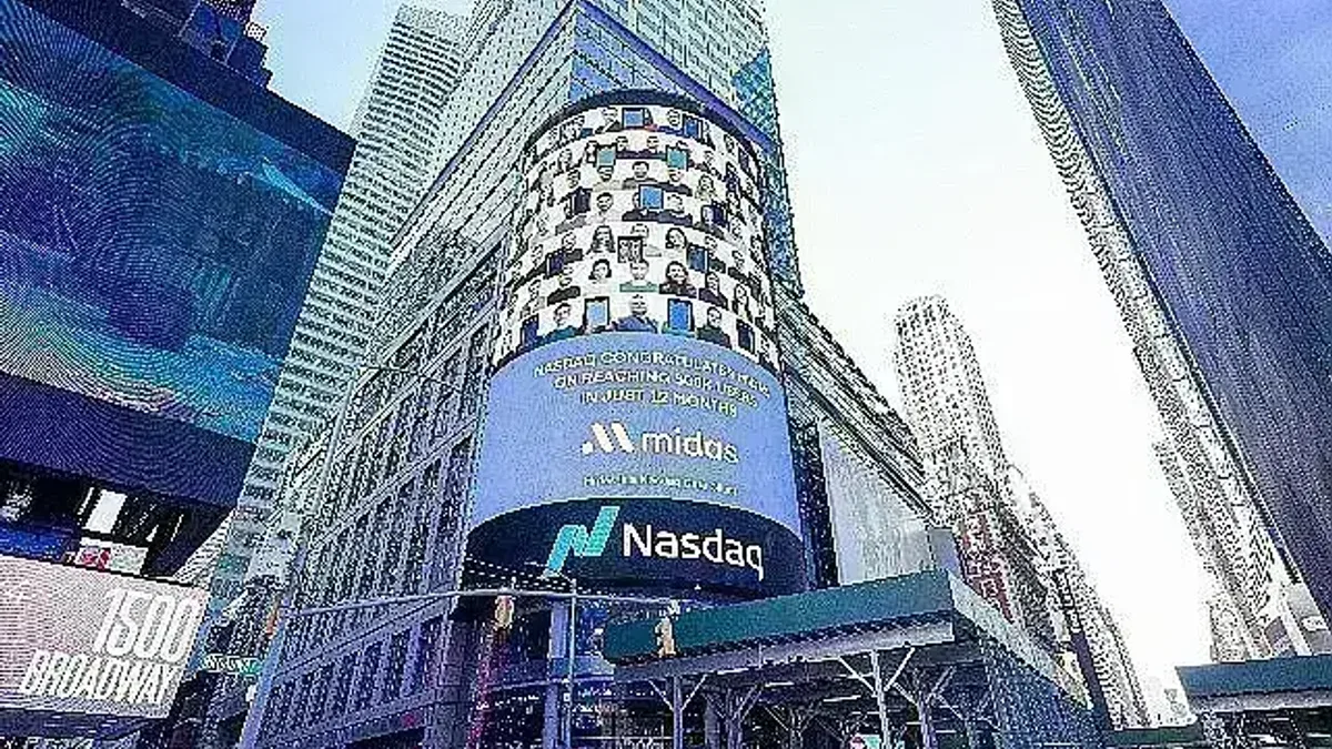 Nasdaq, Midas'ın 500.000 kullanıcıya ulaşmasını New York Times Meydanı'nda kutladı
