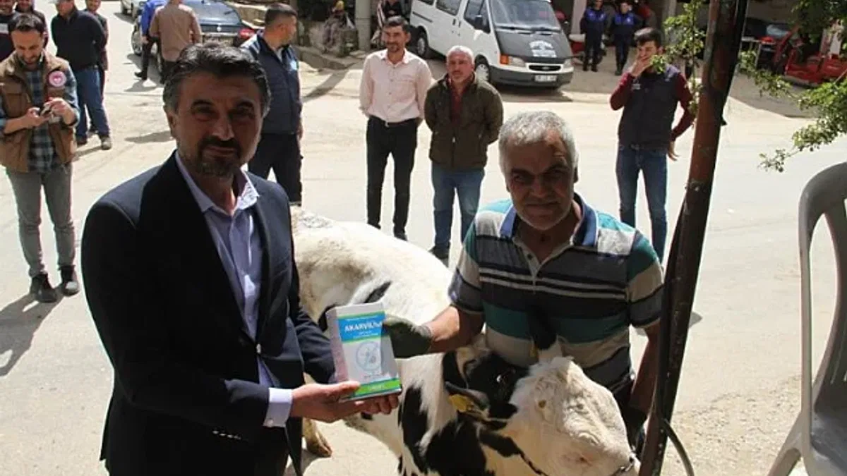 Sarıgöllü hayvan üreticilerine antiparaziter preparat desteği