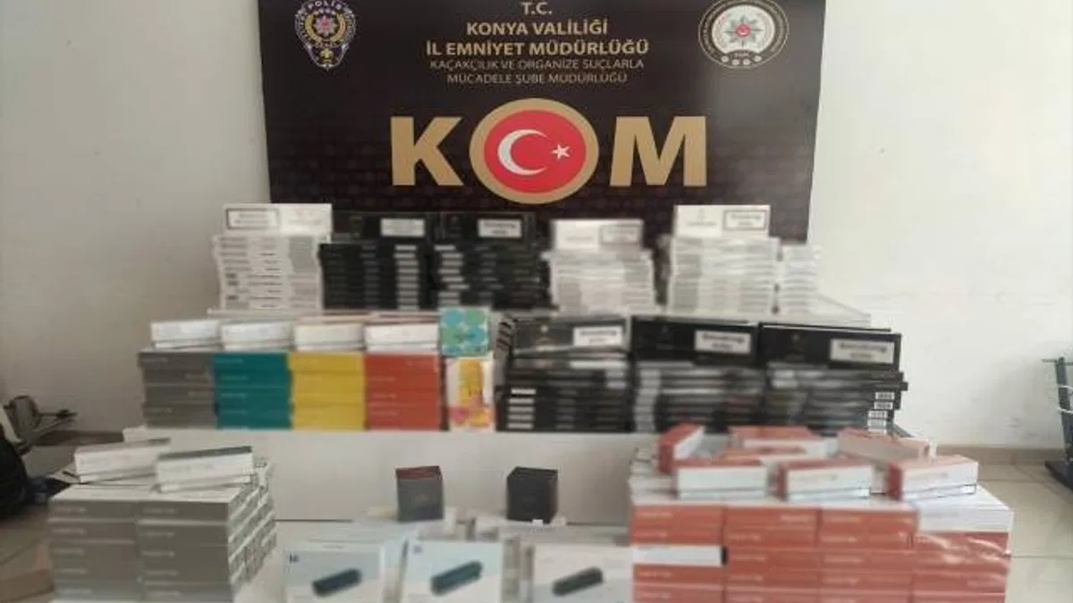 Konya'da kaçak tütün ve sigara operasyonunda bir şüpheli yakalandı