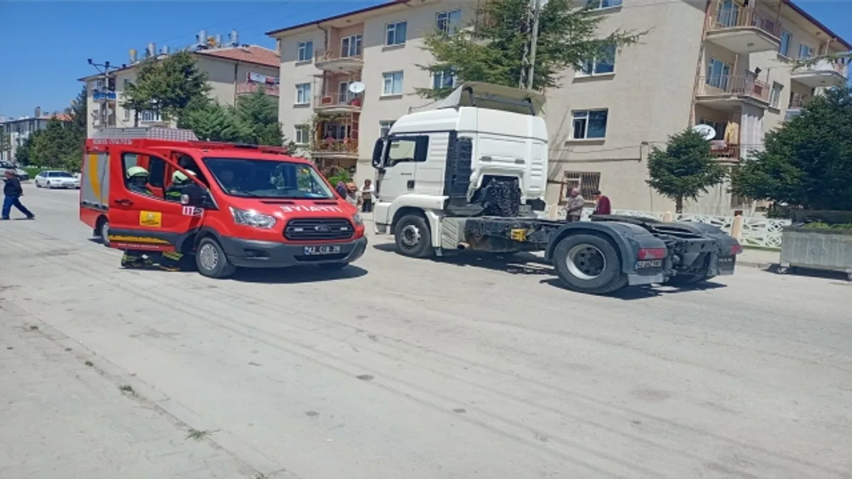 Konya Ereğli'de tırın çarptığı bisikletli ağır yaralandı