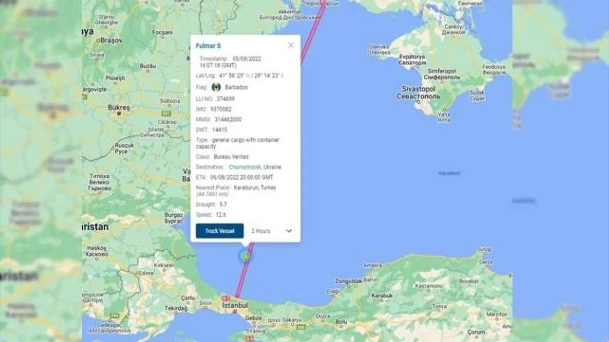 Türk sahipli FULMAR S gemisinin, Ukrayna'ya doğru seyri başladı
