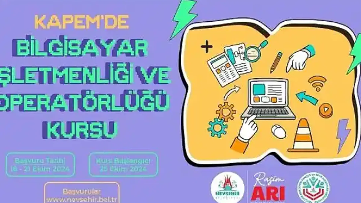 Bilgisayar işletmenliği ve operatörlüğü kursu açılacak.