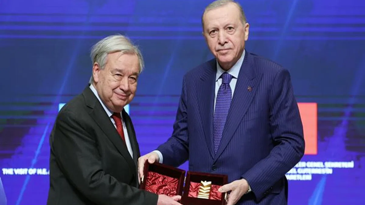 BM Genel Sekreteri Guterres'e Atatürk Uluslararası Barış Ödülü
