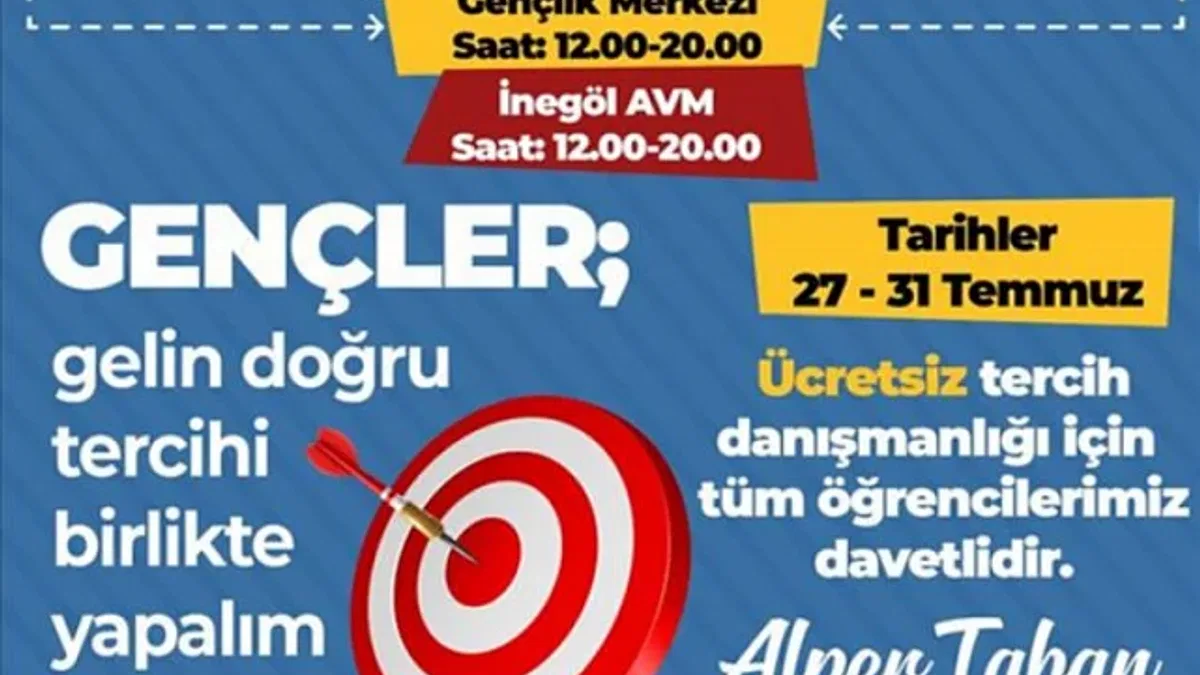 Bursa İnegöl'de öğrencilere ücretsiz YKS danışmanlığı