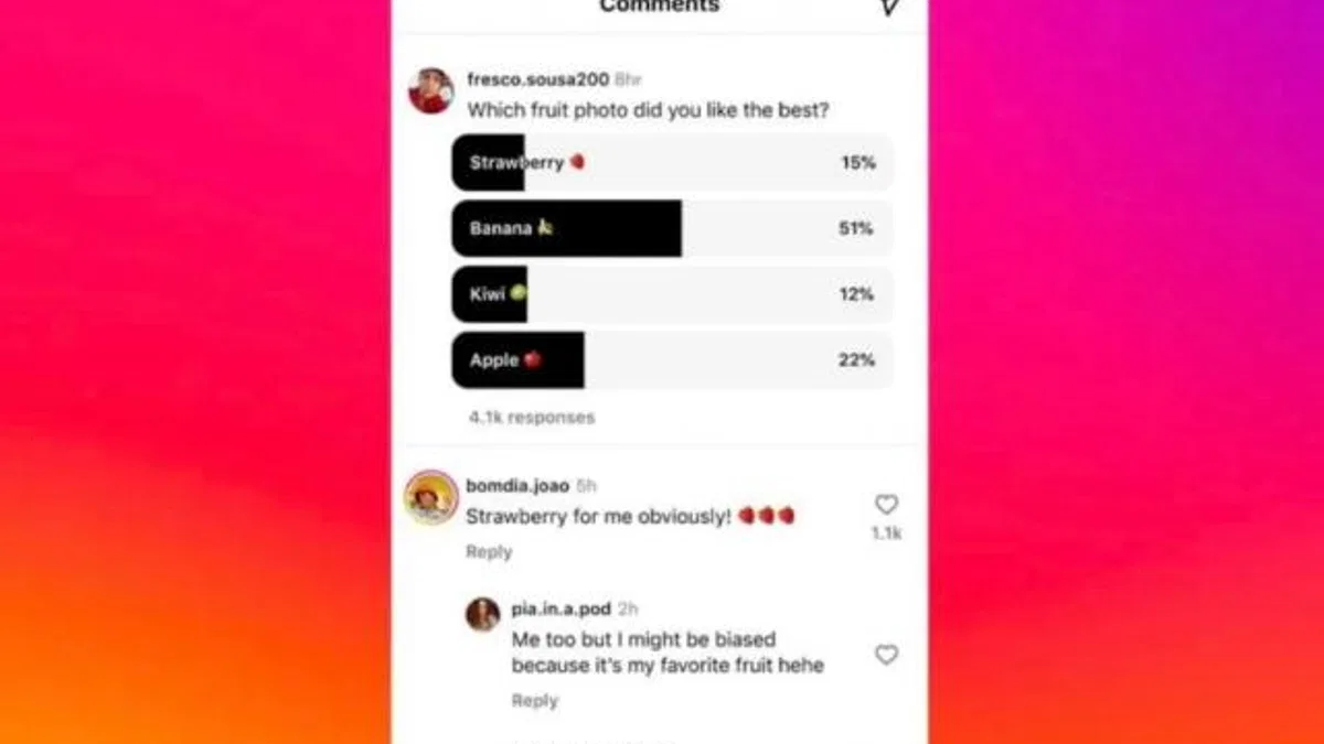 Instagram, Yorumlar Bölümü İçin Anket Oluşturma Özelliği Sunacak