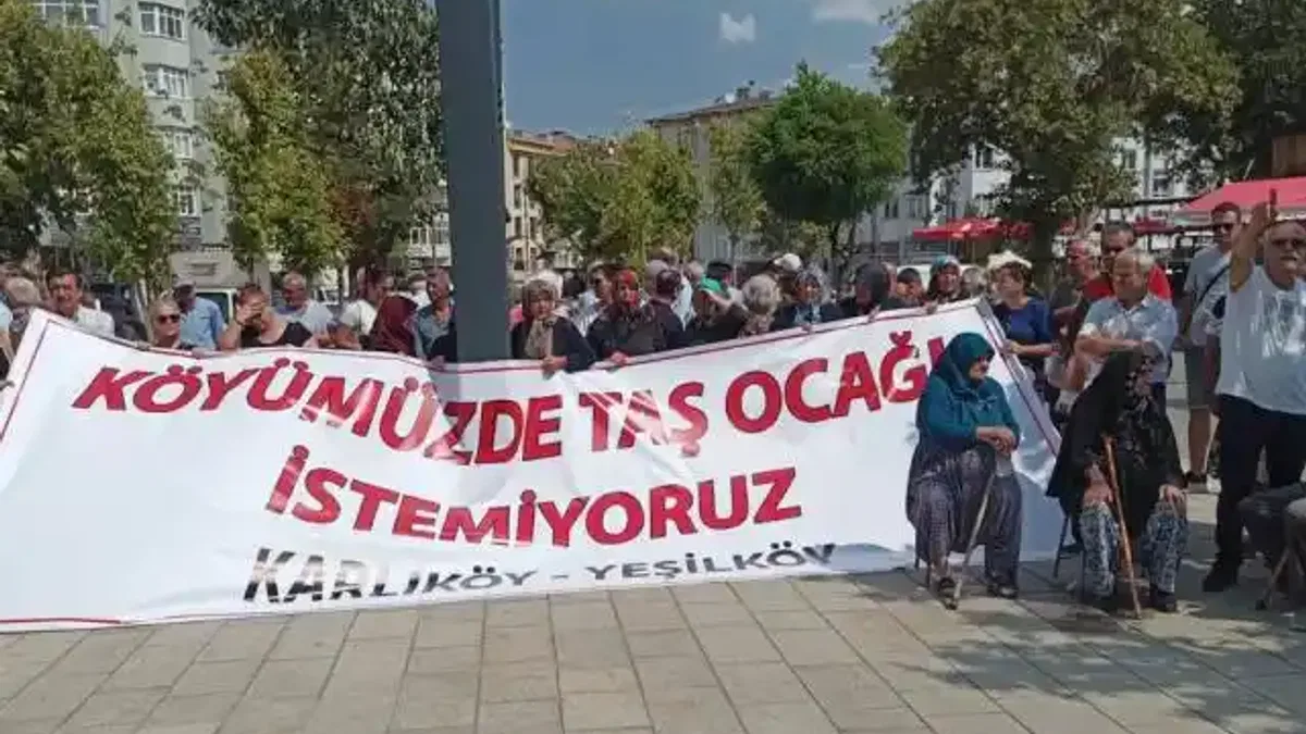 Karlıköy-Yeşilköy taş ocağına karşı köy halkı seferber
