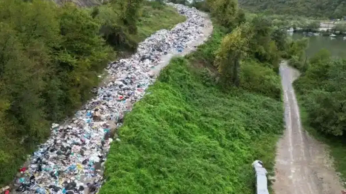 Bartın'da yola dökülen çöplere Bakanlık incelemesi!