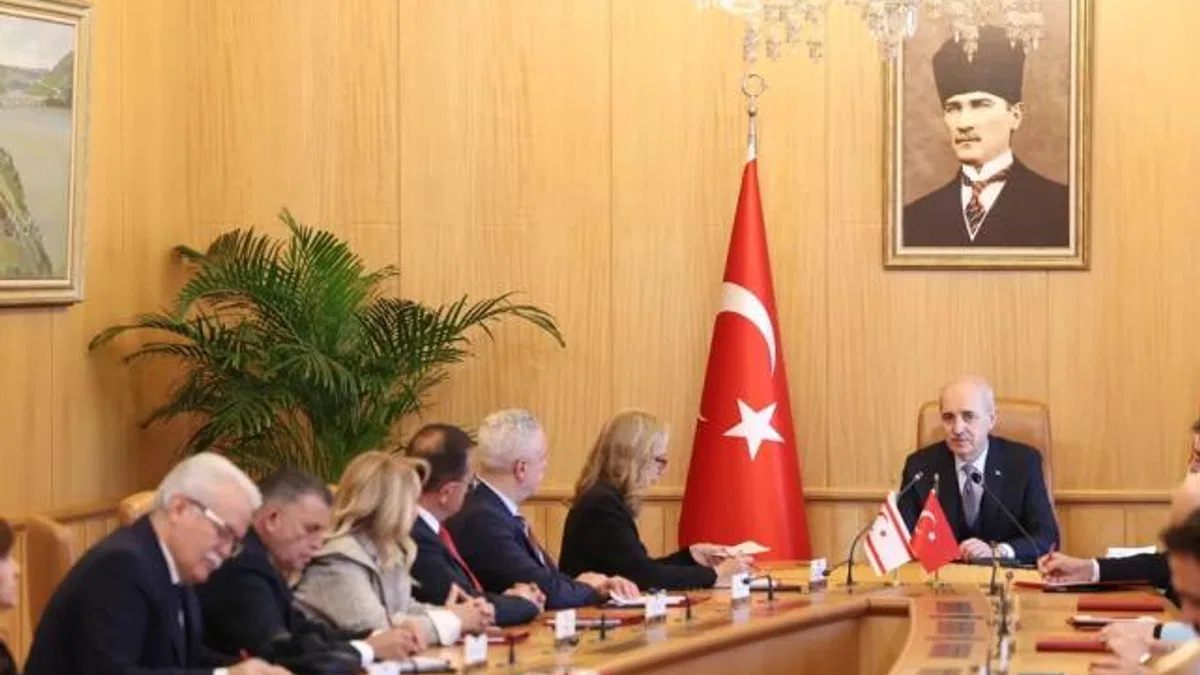 Numan Kurtulmuş, KKTC-Türkiye Parlamentolar Arası Dostluk Grubu'nu kabul etti