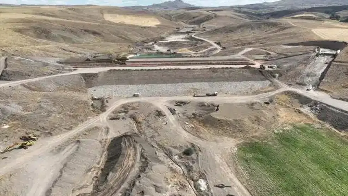 Sivas'ın Gemerek ilçesinde Yumağın Barajı'nın inşaatı sürüyor