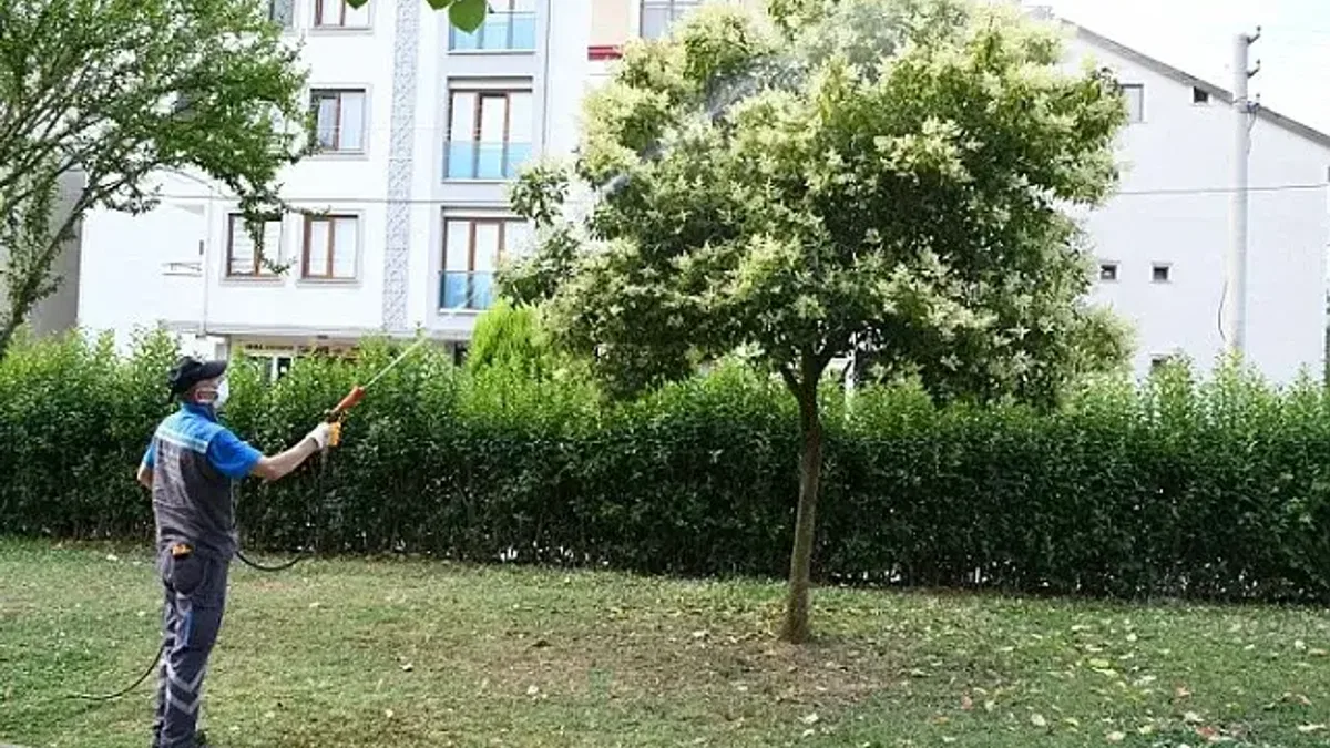 Çayırova'da mesire alanları ve parklar ilaçlanıyor
