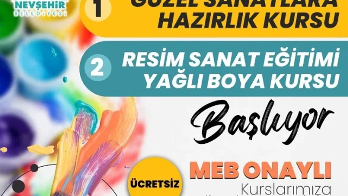 Nevşehir Belediyesi'nden ücretsiz güzel sanatlar kursu