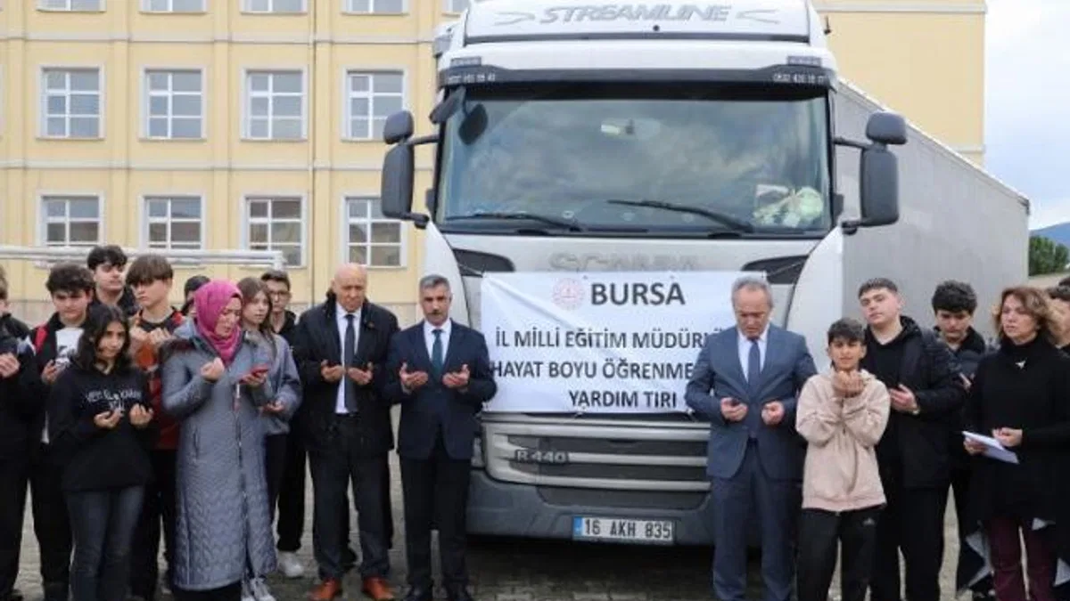 Bursa Milli Eğitim'den Gazze'ye yardım tırı