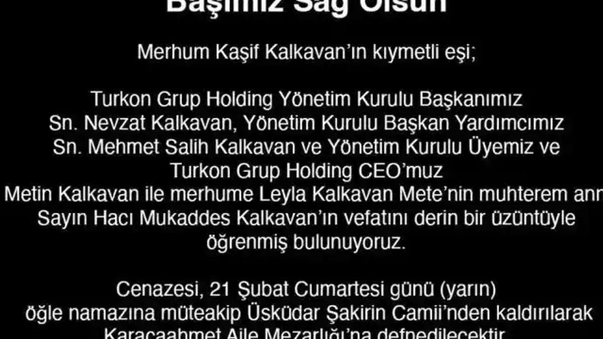 Turkon Holding'in Acı Günü